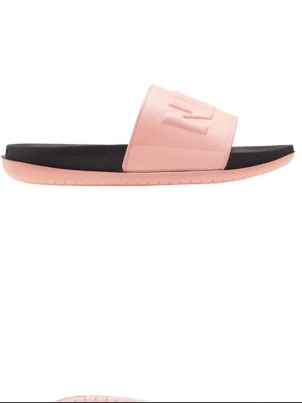 Nike Pink Strap Slides with Black Footbed